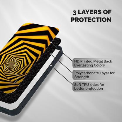 Taxi Pattern Shockproof Hybrid Protection (Metal + TPU) Back Case Cover