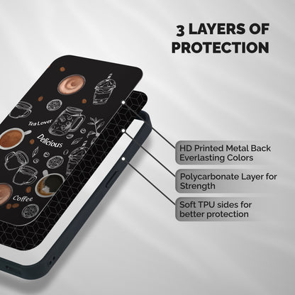Tea And Coffee Mixture Shockproof Hybrid Protection (Metal + TPU) Back Case Cover