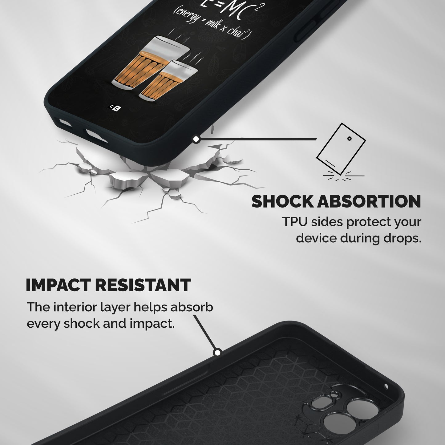 Tea Formula Shockproof Hybrid Protection (Metal + TPU) Back Case Cover