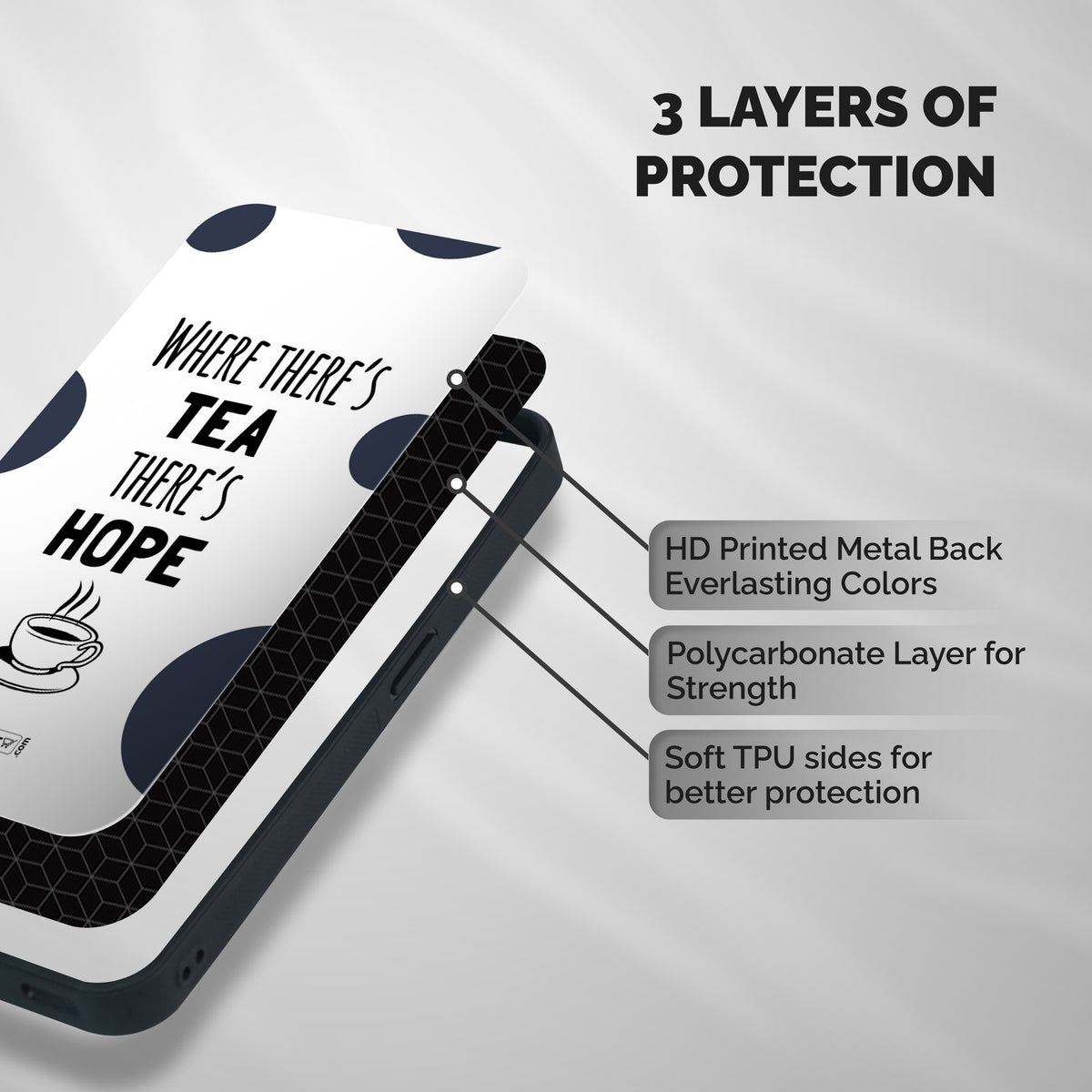 Tea Hope Shockproof Hybrid Protection (Metal + TPU) Back Case Cover