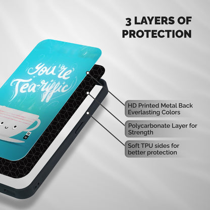 Tea-rific Shockproof Hybrid Protection (Metal + TPU) Back Case Cover