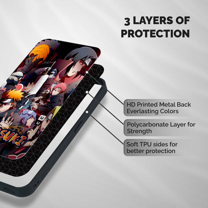 Team Akatsuki Shockproof Hybrid Protection (Metal + TPU) Back Case Cover