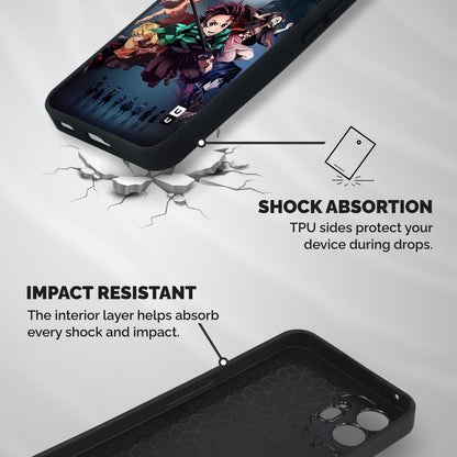 Team Demon Slayer Shockproof Hybrid Protection (Metal + TPU) Back Case Cover