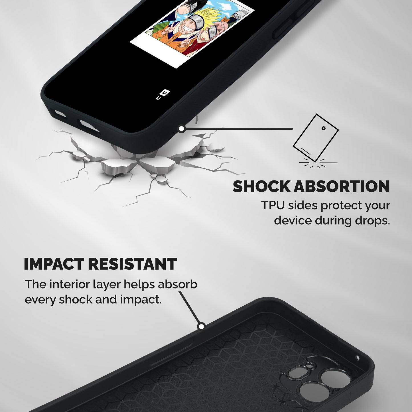 Team Kakashi Cute Shockproof Hybrid Protection (Metal + TPU) Back Case Cover
