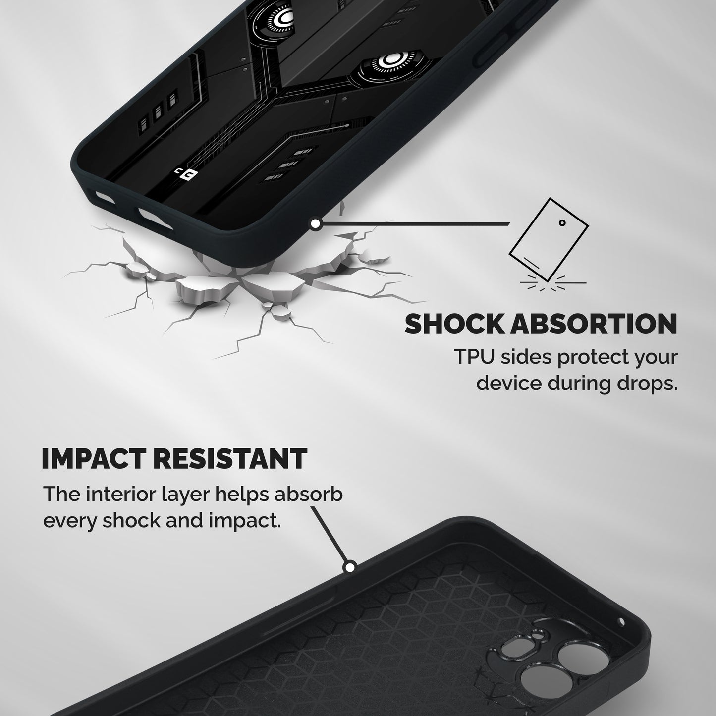 Tech Eye Shockproof Hybrid Protection (Metal + TPU) Back Case Cover