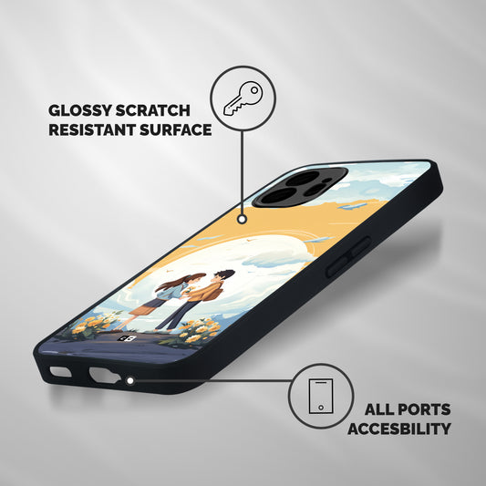 Teenage Anime Couple Shockproof Hybrid Protection (Metal + TPU) Back Case Cover