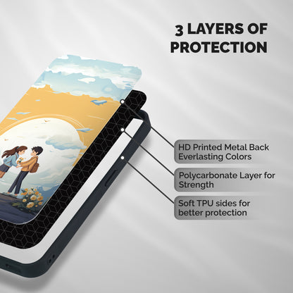Teenage Anime Couple Shockproof Hybrid Protection (Metal + TPU) Back Case Cover