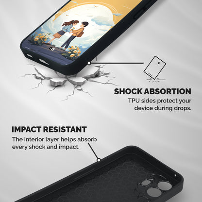 Teenage Anime Couple Shockproof Hybrid Protection (Metal + TPU) Back Case Cover