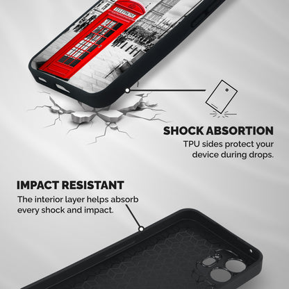 Telephone Booth Shockproof Hybrid Protection (Metal + TPU) Back Case Cover