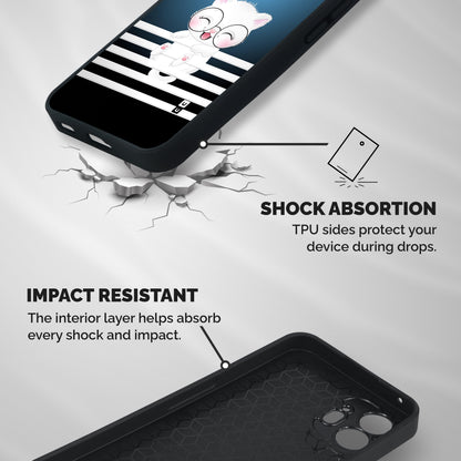 The Cat on Stripes Shockproof Hybrid Protection (Metal + TPU) Back Case Cover