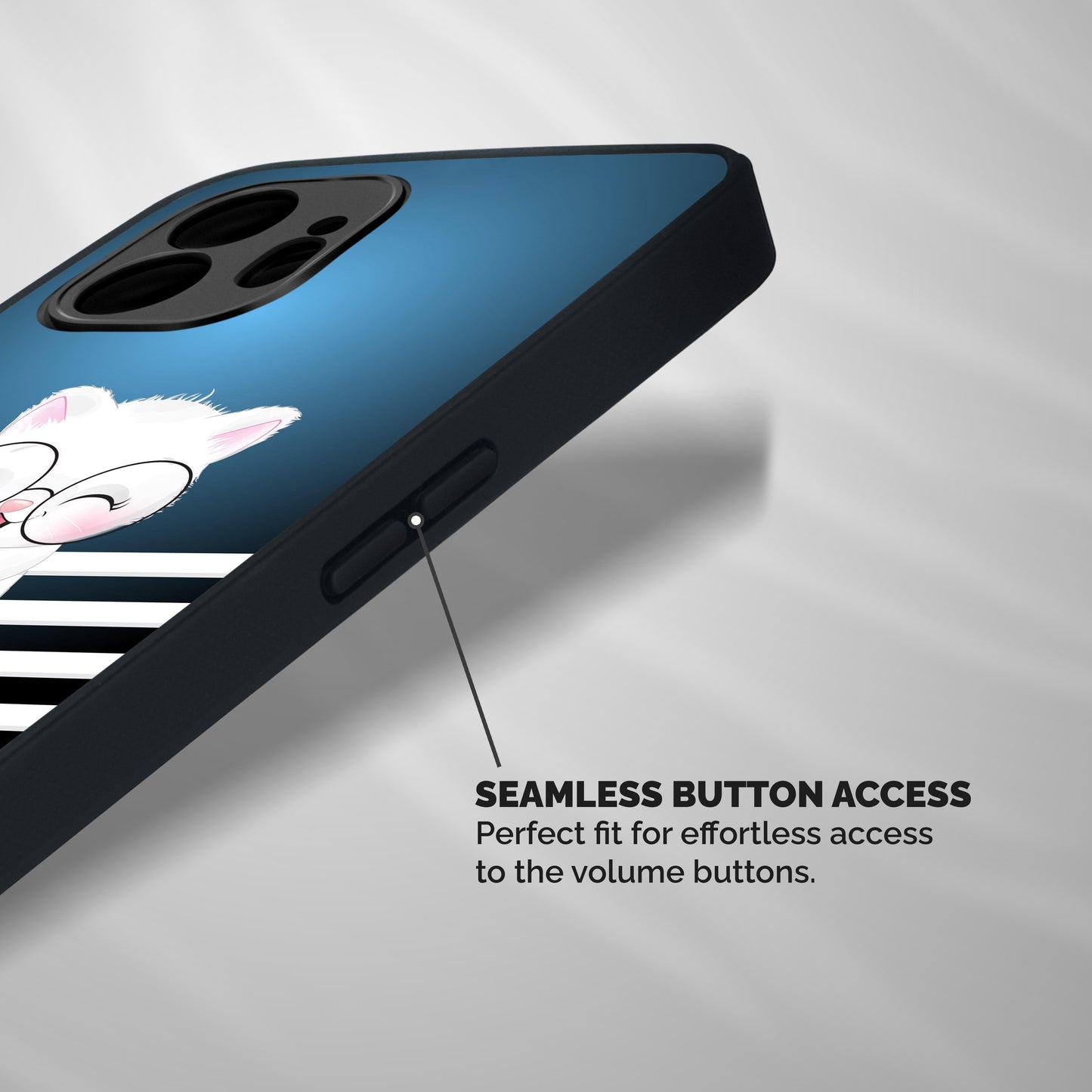 The Cat on Stripes Shockproof Hybrid Protection (Metal + TPU) Back Case Cover