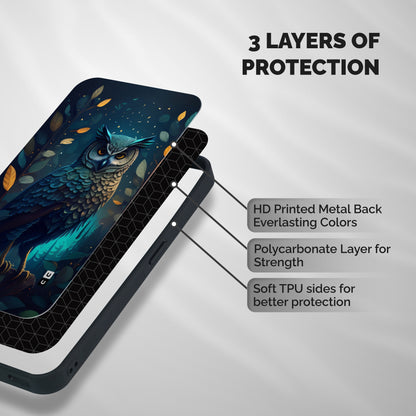The Cunning Owl Shockproof Hybrid Protection (Metal + TPU) Back Case Cover