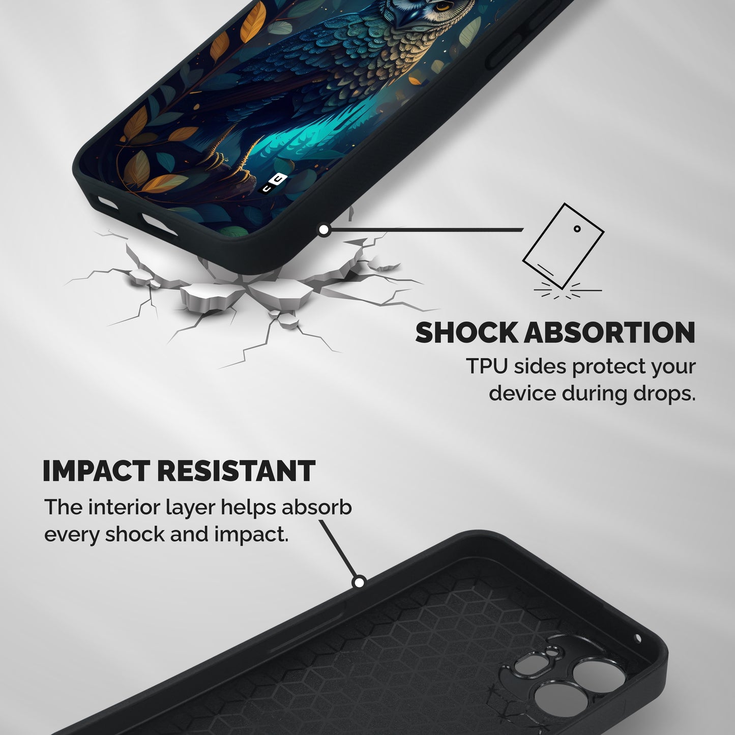 The Cunning Owl Shockproof Hybrid Protection (Metal + TPU) Back Case Cover
