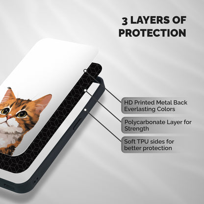 The Cute Cat Shockproof Hybrid Protection (Metal + TPU) Back Case Cover