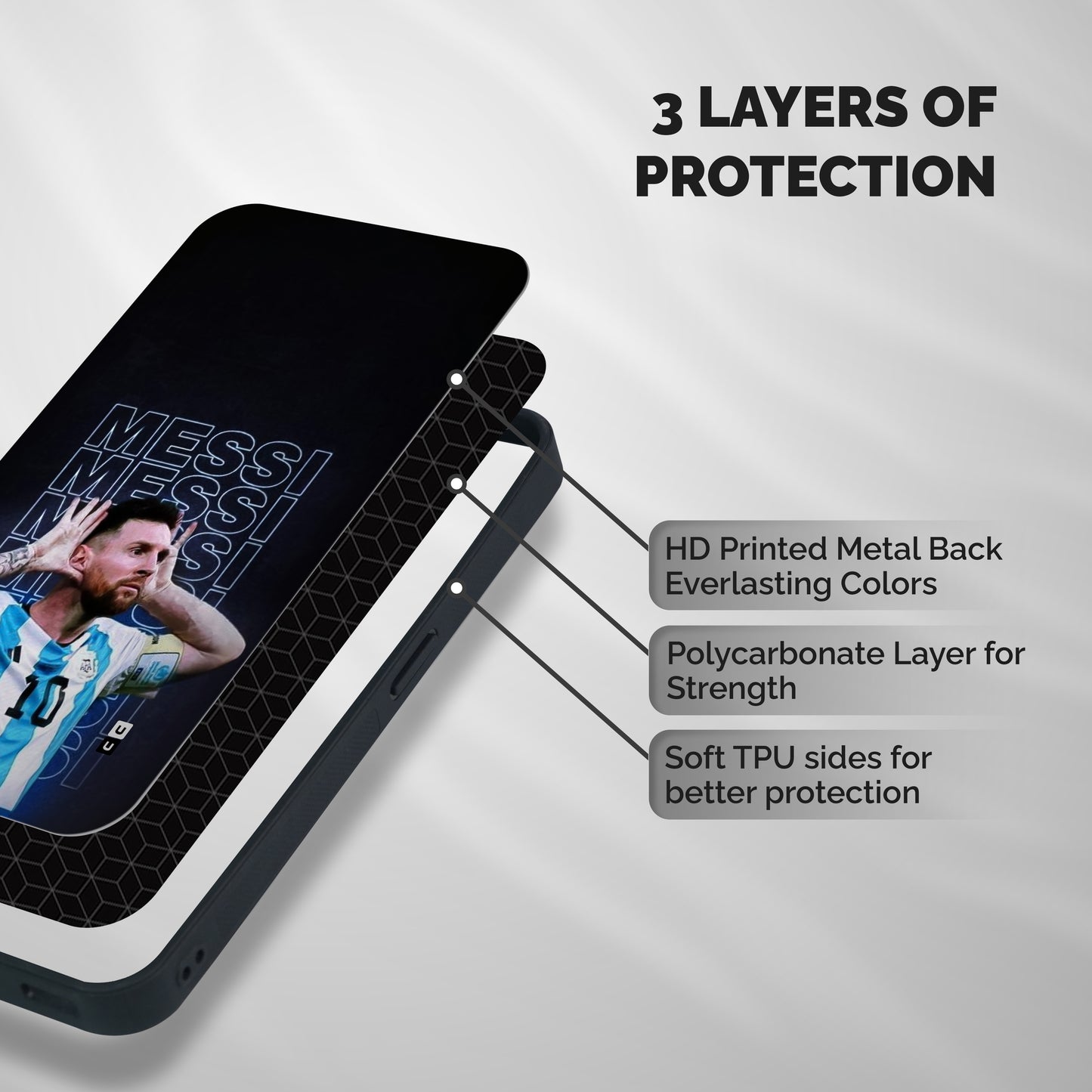 The Football Genius Shockproof Hybrid Protection (Metal + TPU) Back Case Cover