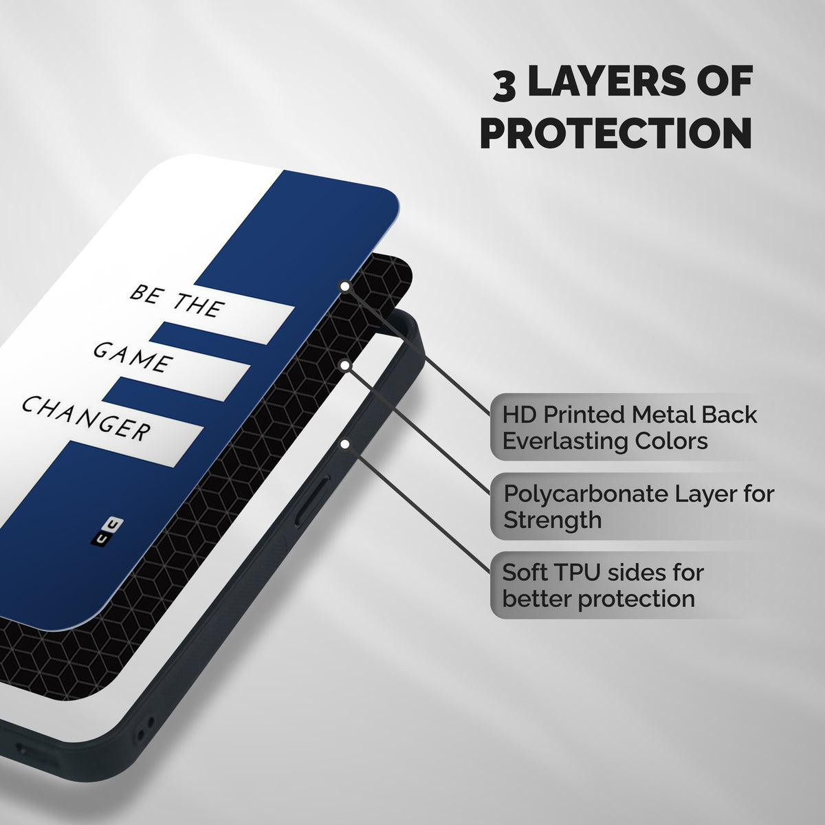 The Game Changer Shockproof Hybrid Protection (Metal + TPU) Back Case Cover