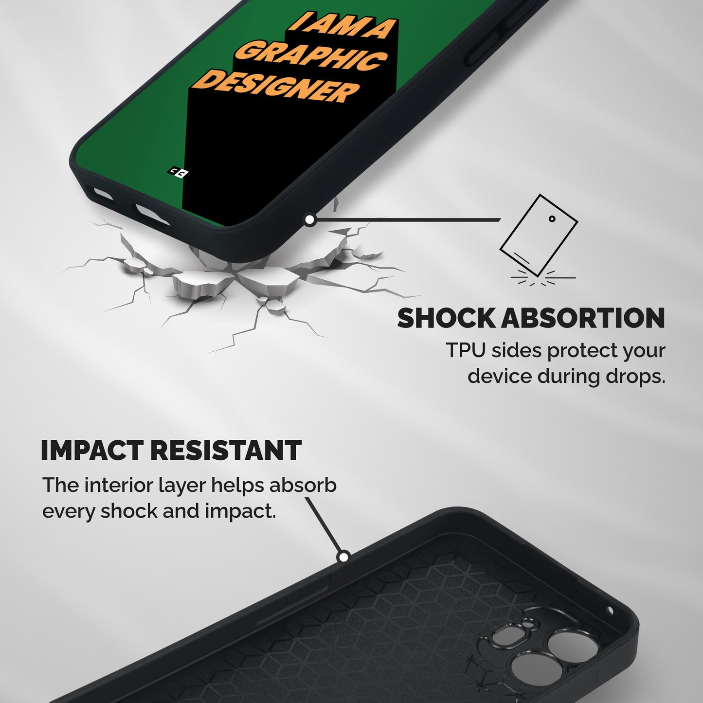 The Graphic Designer Shockproof Hybrid Protection (Metal + TPU) Back Case Cover