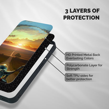 The Long Ride Shockproof Hybrid Protection (Metal + TPU) Back Case Cover