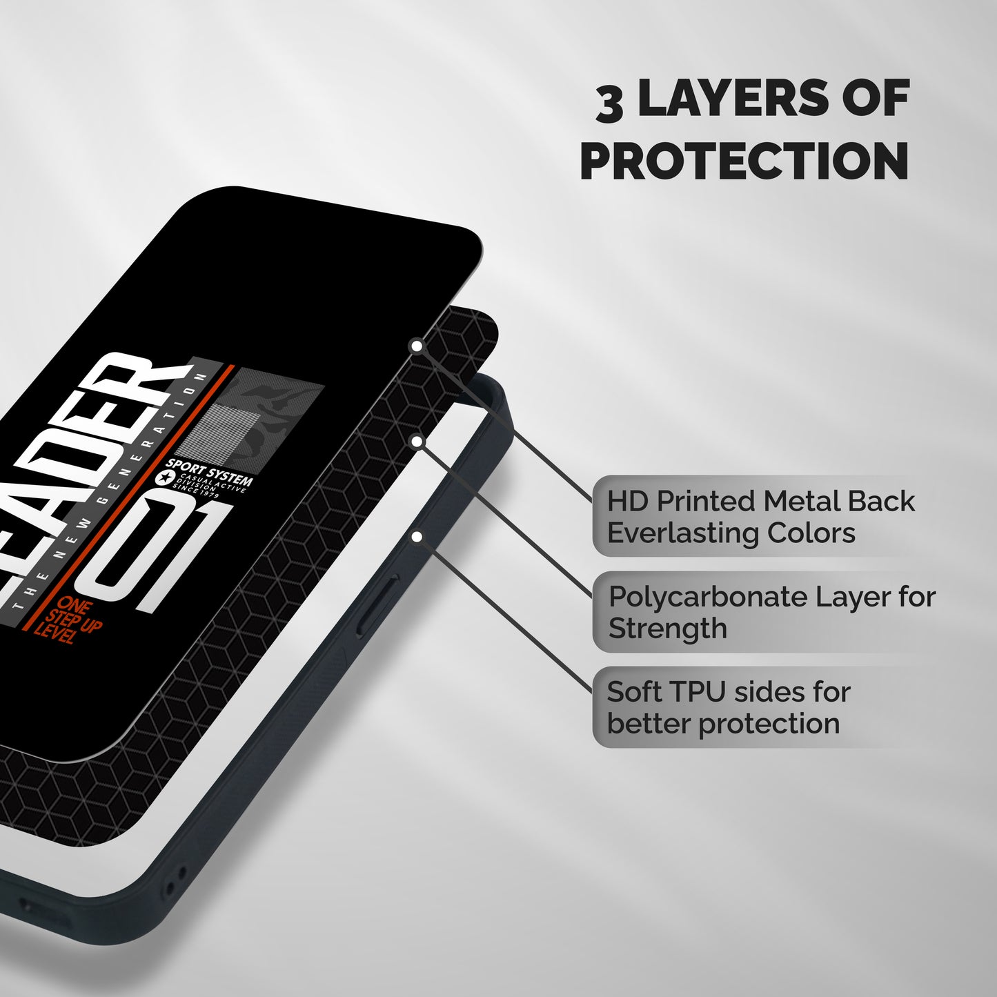 The New Leader Shockproof Hybrid Protection (Metal + TPU) Back Case Cover