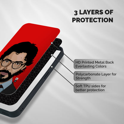 The Professor Illustration Art Shockproof Hybrid Protection (Metal + TPU) Back Case Cover
