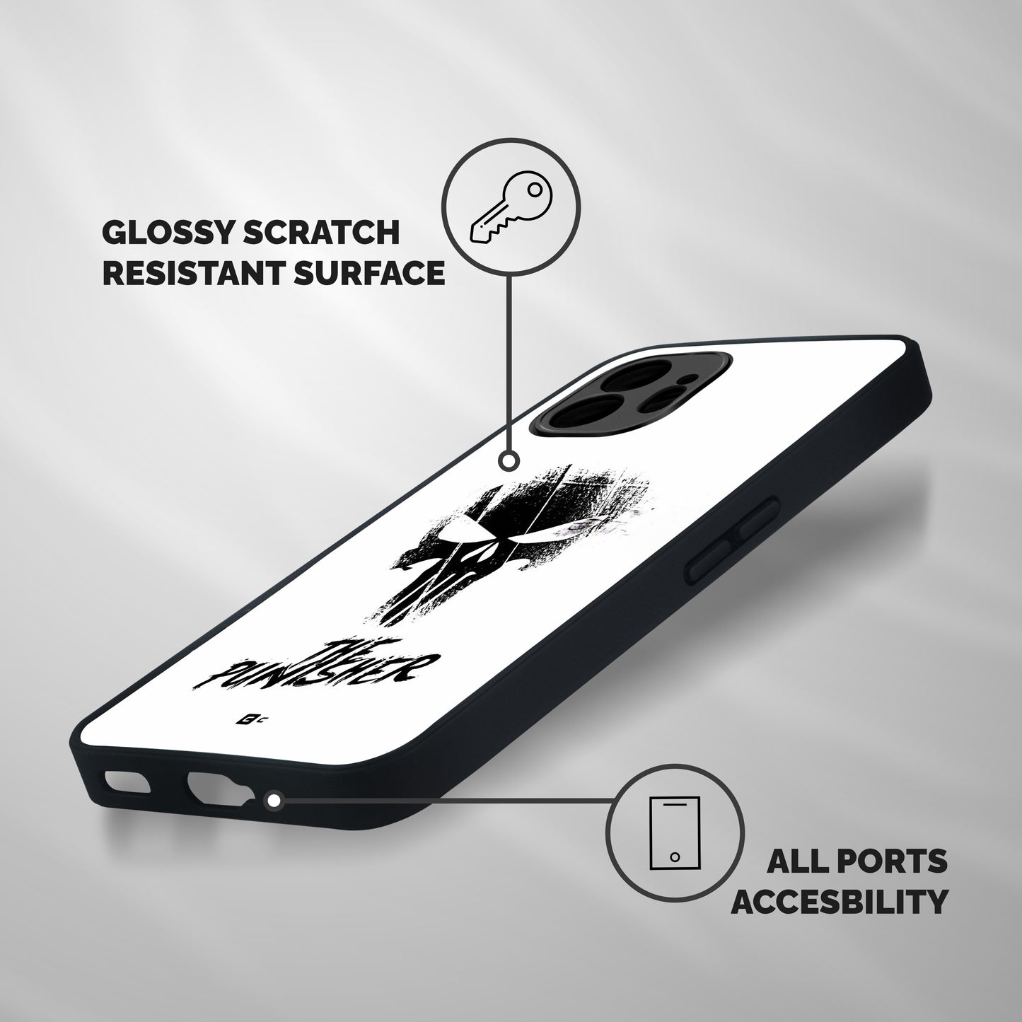 The Punisher Shockproof Hybrid Protection (Metal + TPU) Back Case Cover