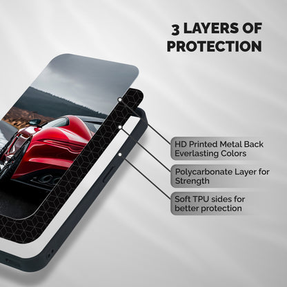 The Royal Car Shockproof Hybrid Protection (Metal + TPU) Back Case Cover