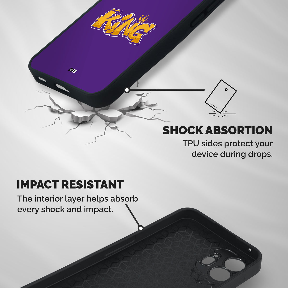 The Royal King Shockproof Hybrid Protection (Metal + TPU) Back Case Cover
