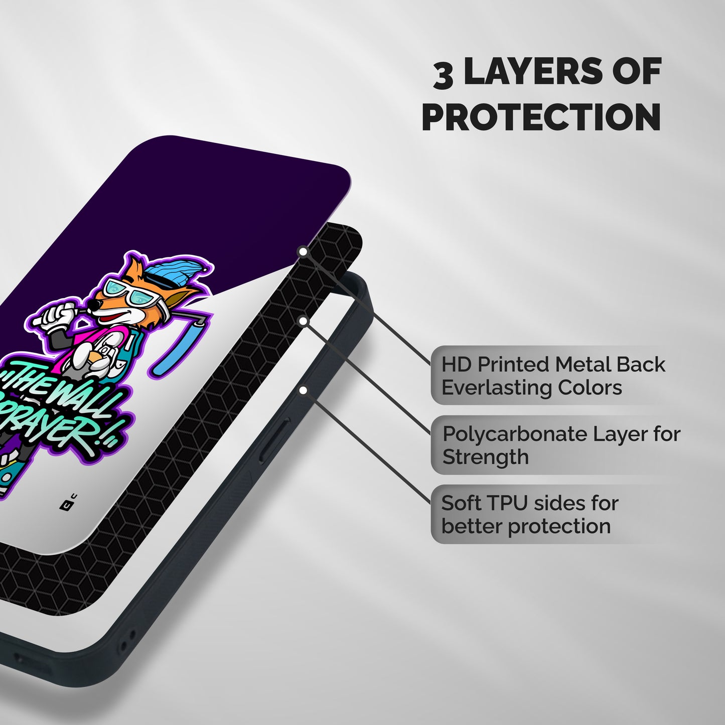 The Wall Sprayer Shockproof Hybrid Protection (Metal + TPU) Back Case Cover