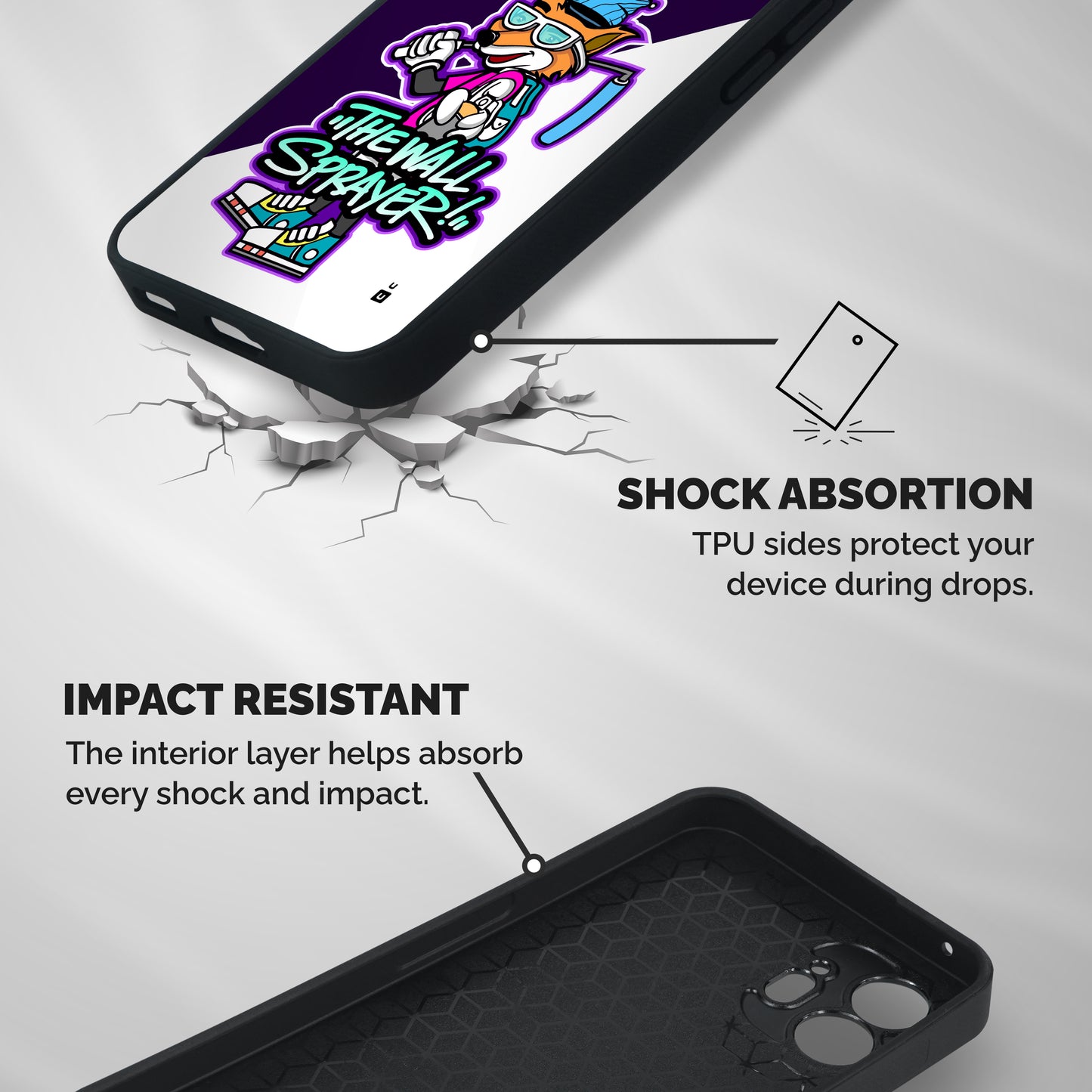 The Wall Sprayer Shockproof Hybrid Protection (Metal + TPU) Back Case Cover