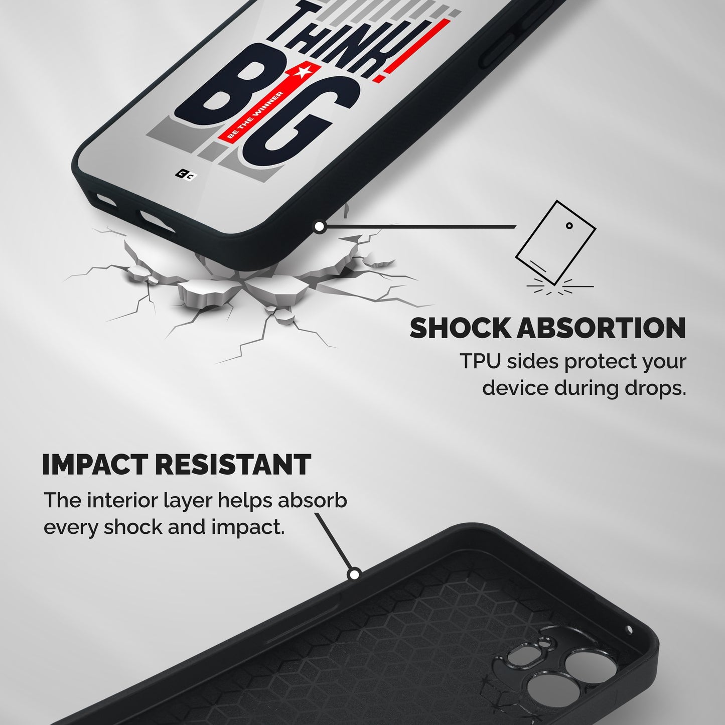 Think Big Shockproof Hybrid Protection (Metal + TPU) Back Case Cover