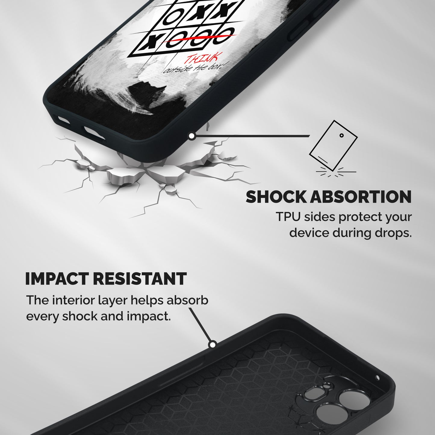 Think Box Shockproof Hybrid Protection (Metal + TPU) Back Case Cover