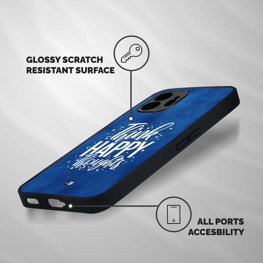 Think Happy Thoughts Shockproof Hybrid Protection (Metal + TPU) Back Case Cover