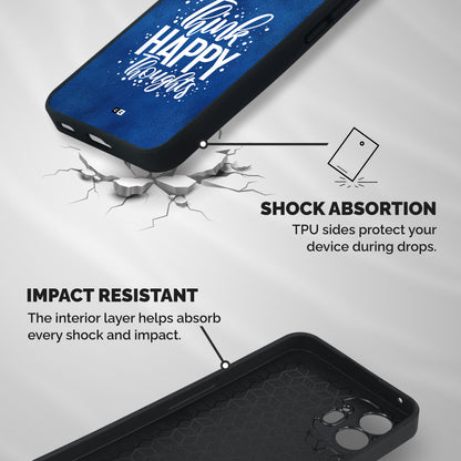Think Happy Thoughts Shockproof Hybrid Protection (Metal + TPU) Back Case Cover
