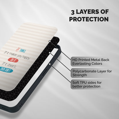 Think Then Shockproof Hybrid Protection (Metal + TPU) Back Case Cover