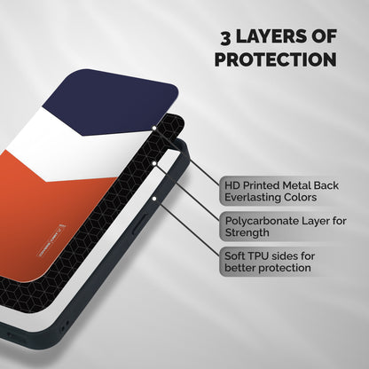 Three Colour Pattern Shockproof Hybrid Protection (Metal + TPU) Back Case Cover