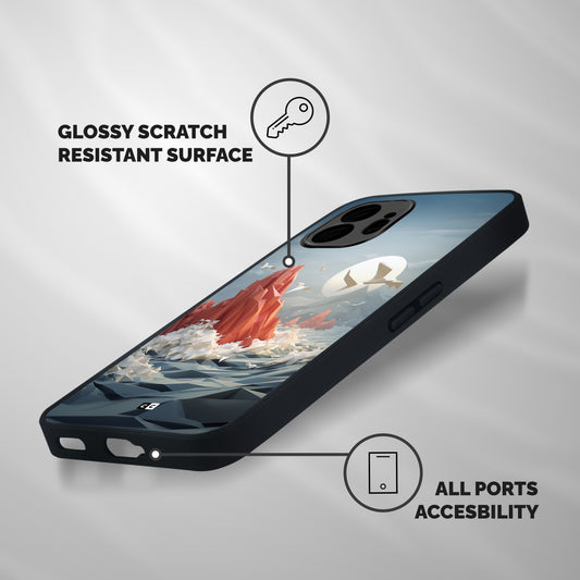 Three Dimension Sea Shockproof Hybrid Protection (Metal + TPU) Back Case Cover