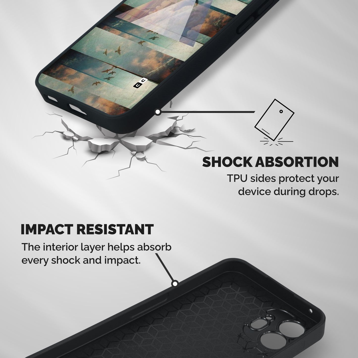 Three Triangles Shockproof Hybrid Protection (Metal + TPU) Back Case Cover