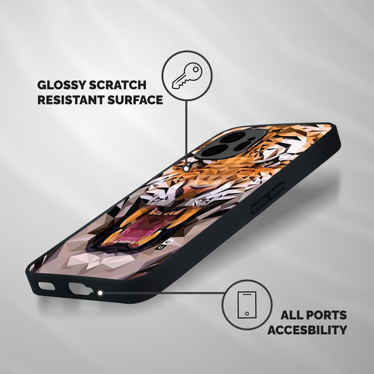Tiger Abstract Art Shockproof Hybrid Protection (Metal + TPU) Back Case Cover