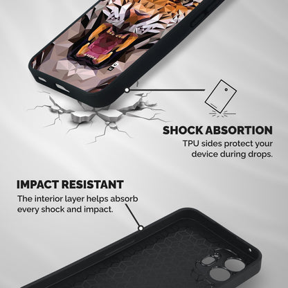 Tiger Abstract Art Shockproof Hybrid Protection (Metal + TPU) Back Case Cover