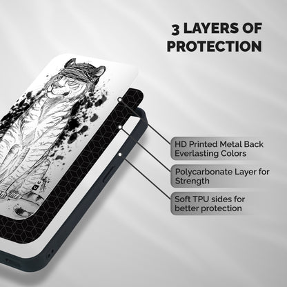 Tiger Wink Shockproof Hybrid Protection (Metal + TPU) Back Case Cover