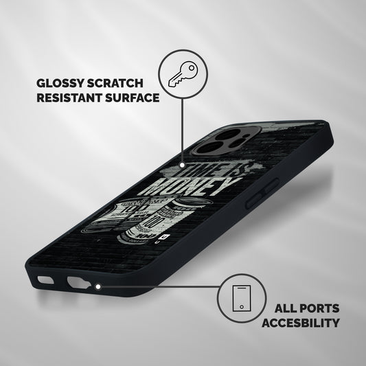 Time Is Money Shockproof Hybrid Protection (Metal + TPU) Back Case Cover