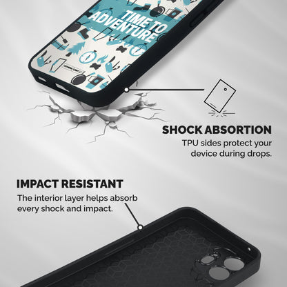 Time To Adventure Blazing Blue Shockproof Hybrid Protection (Metal + TPU) Back Case Cover