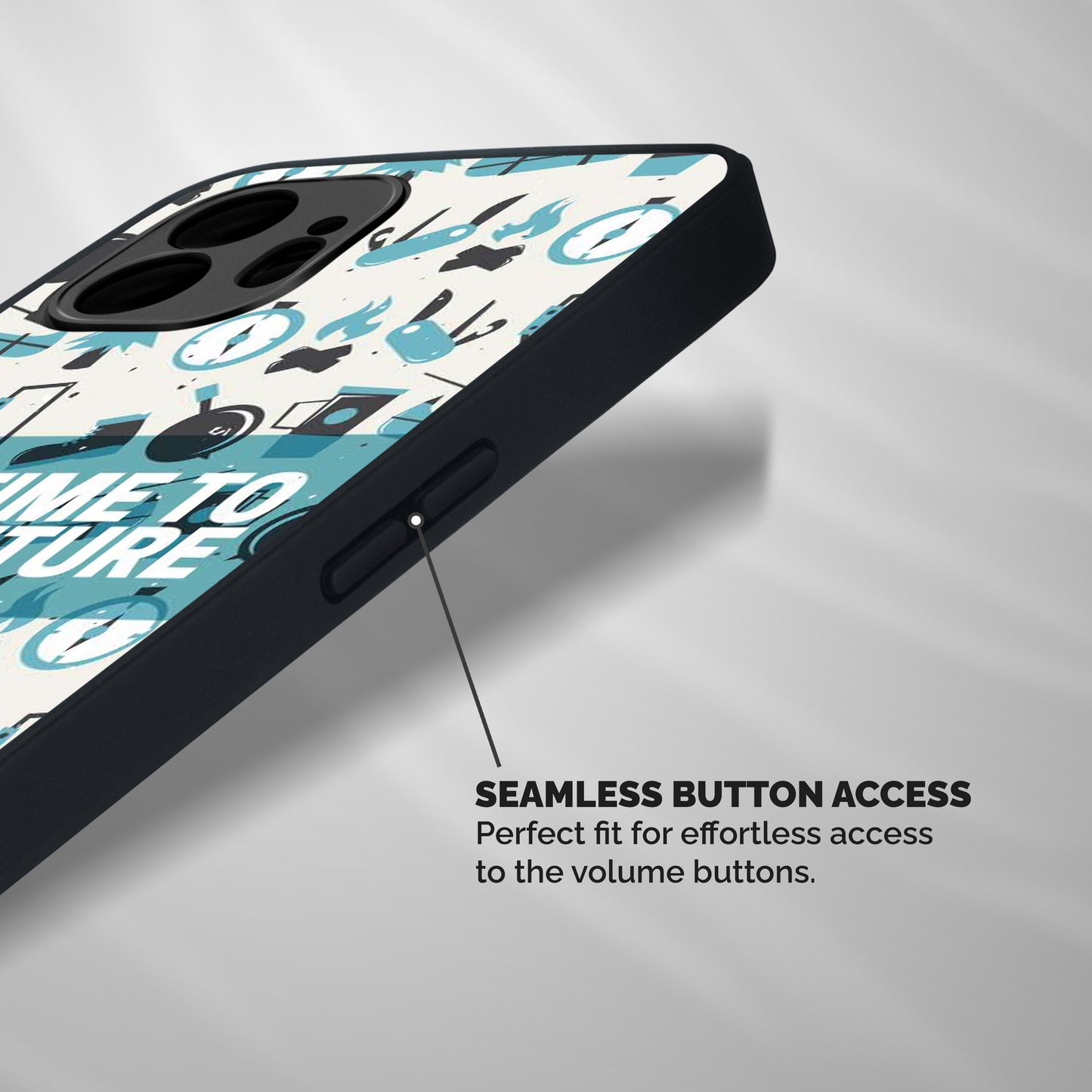 Time To Adventure Blazing Blue Shockproof Hybrid Protection (Metal + TPU) Back Case Cover