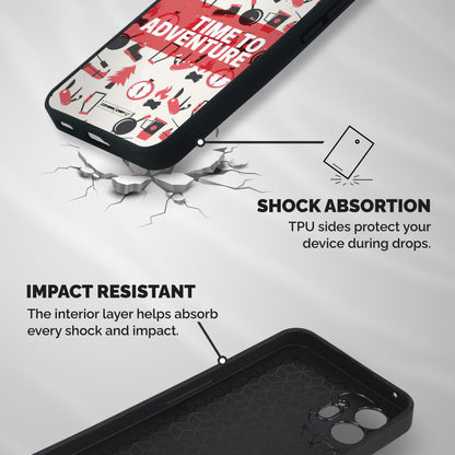 Time To Adventure Radiant Red Shockproof Hybrid Protection (Metal + TPU) Back Case Cover