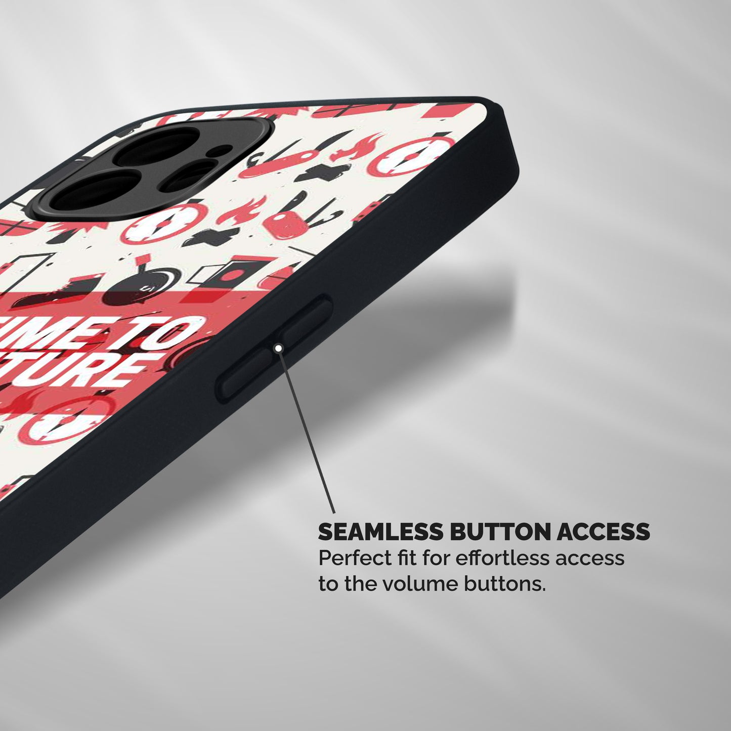 Time To Adventure Radiant Red Shockproof Hybrid Protection (Metal + TPU) Back Case Cover
