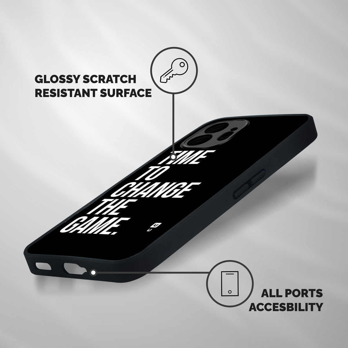 Time to Change the Game Shockproof Hybrid Protection (Metal + TPU) Back Case Cover