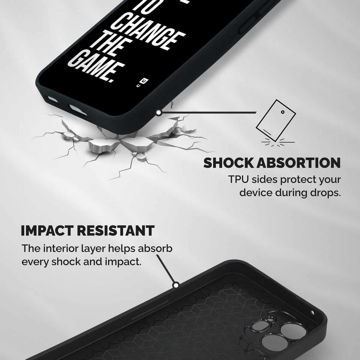 Time to Change the Game Shockproof Hybrid Protection (Metal + TPU) Back Case Cover