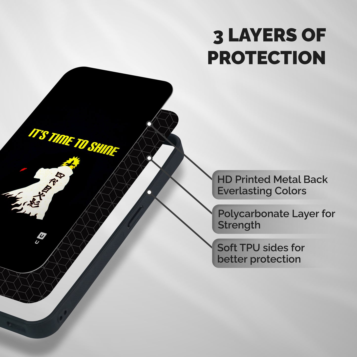 Time To Shine Shockproof Hybrid Protection (Metal + TPU) Back Case Cover