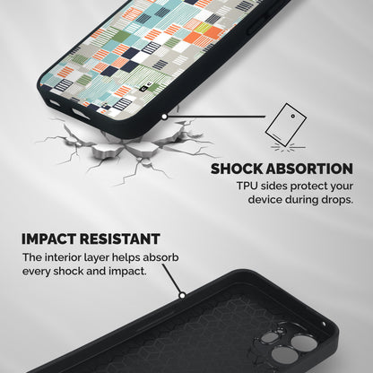 Tiny Boxes Stripes Shockproof Hybrid Protection (Metal + TPU) Back Case Cover