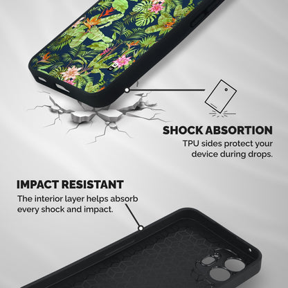Tiny Flower Leaves Shockproof Hybrid Protection (Metal + TPU) Back Case Cover